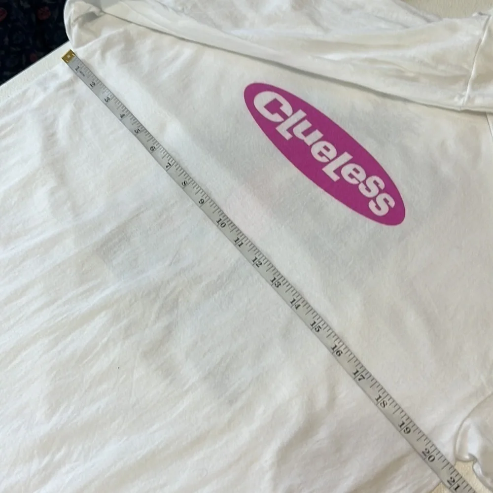 Clueless "Dionne" White Graphic Long Sleeve Tee Sz L - Picture 4 of 7